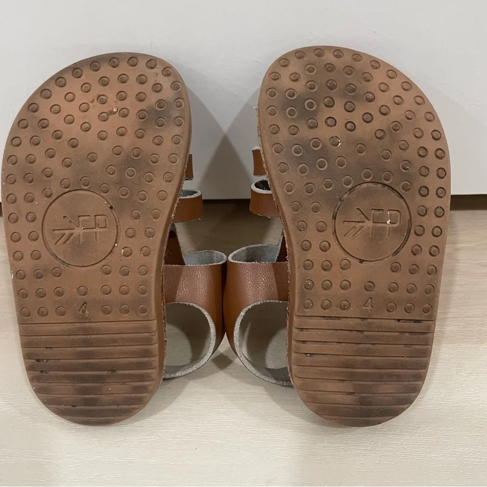 Freshly Picked Brown Leather Kids Sandals